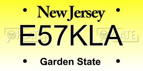 E57KLA New Jersey License Plate