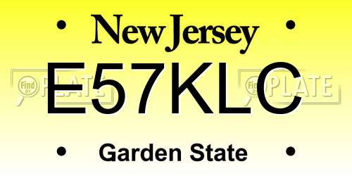 E57KLC New Jersey License Plate