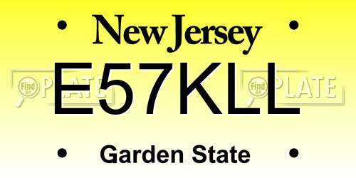 E57KLL New Jersey License Plate