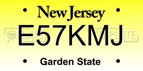 E57KMJ New Jersey License Plate