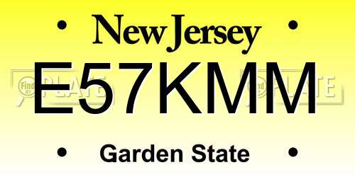 E57KMM New Jersey License Plate