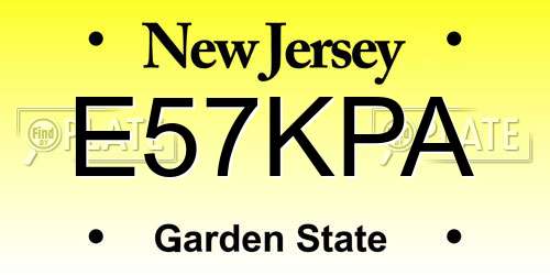 E57KPA New Jersey License Plate