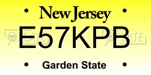 E57KPB New Jersey License Plate