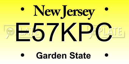 E57KPC New Jersey License Plate