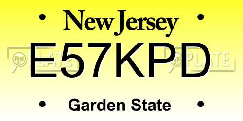 E57KPD New Jersey License Plate