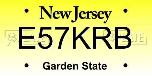 E57KRB New Jersey License Plate
