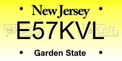 E57KVL New Jersey License Plate