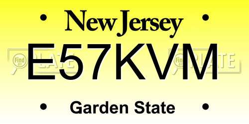 E57KVM New Jersey License Plate