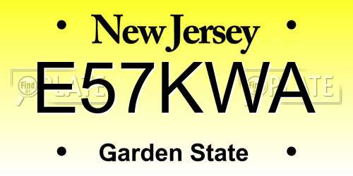 E57KWA New Jersey License Plate