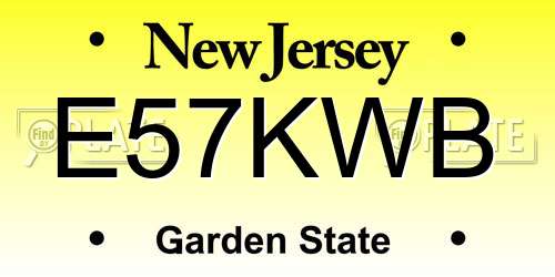 E57KWB New Jersey License Plate