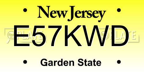 E57KWD New Jersey License Plate