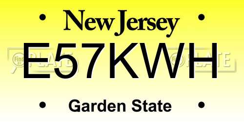 E57KWH New Jersey License Plate