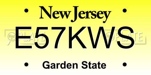 E57KWS New Jersey License Plate