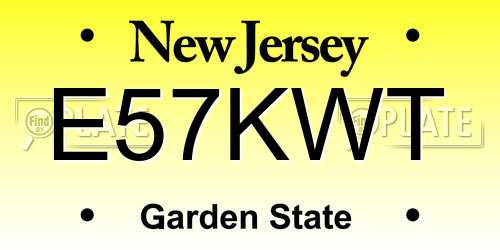 E57KWT New Jersey License Plate