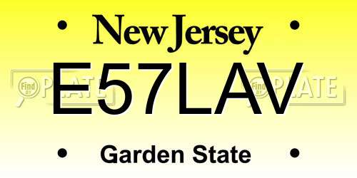 E57LAV New Jersey License Plate