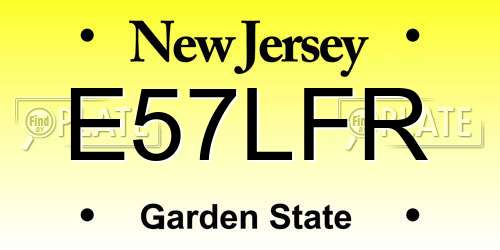 E57LFR New Jersey License Plate