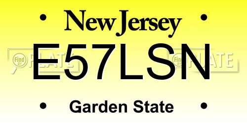 E57LSN New Jersey License Plate