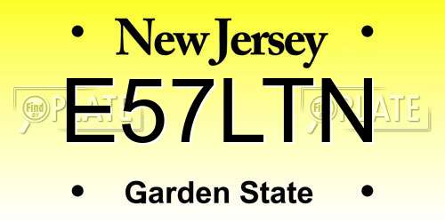 E57LTN New Jersey License Plate
