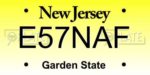 E57NAF New Jersey License Plate