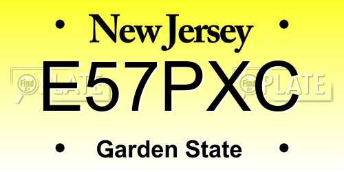 E57PXC New Jersey License Plate