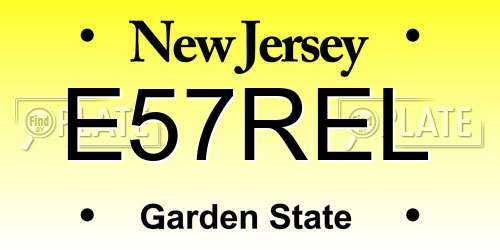 E57REL New Jersey License Plate