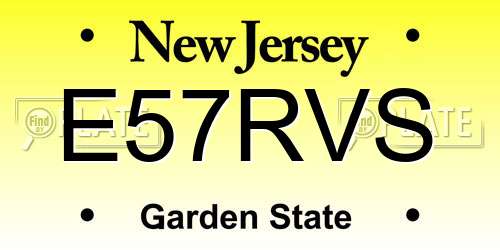 E57RVS New Jersey License Plate