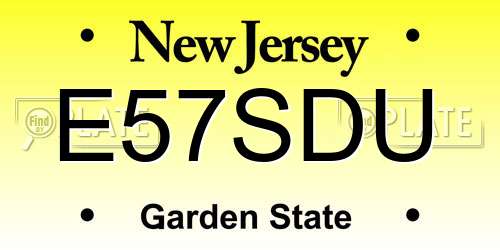 E57SDU New Jersey License Plate