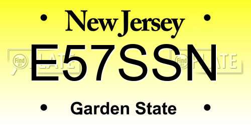 E57SSN New Jersey License Plate