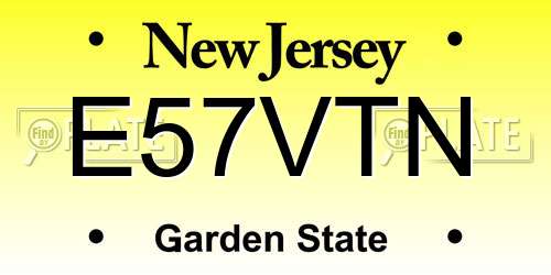 E57VTN New Jersey License Plate