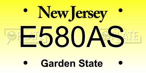 E580AS New Jersey License Plate