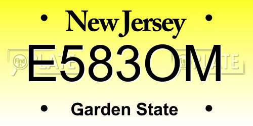 E583OM New Jersey License Plate