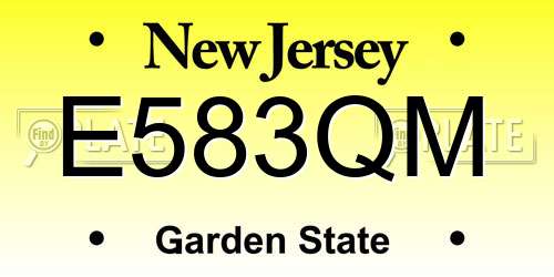 E583QM New Jersey License Plate