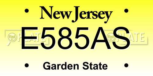E585AS New Jersey License Plate