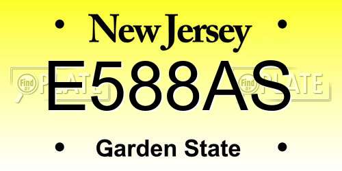 E588AS New Jersey License Plate