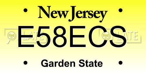 E58ECS New Jersey License Plate