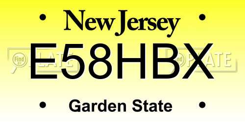 E58HBX New Jersey License Plate