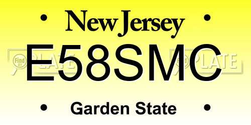 E58SMC New Jersey License Plate