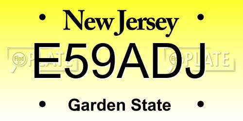 E59ADJ New Jersey License Plate