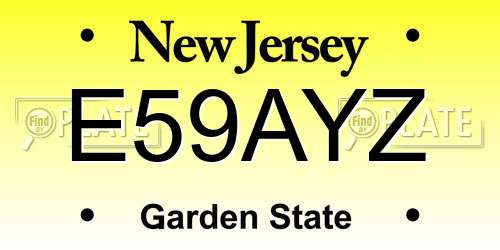 E59AYZ New Jersey License Plate
