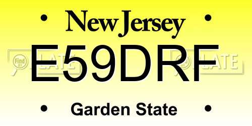 E59DRF New Jersey License Plate