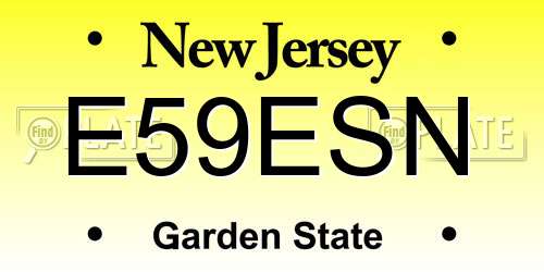 E59ESN New Jersey License Plate