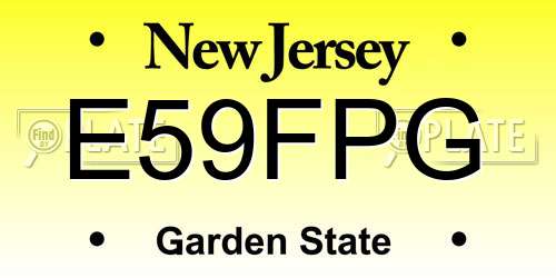 E59FPG New Jersey License Plate