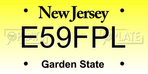E59FPL New Jersey License Plate