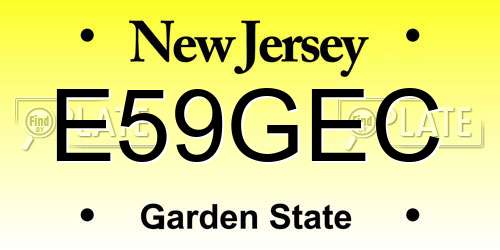 E59GEC New Jersey License Plate