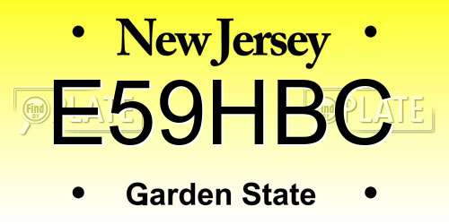 E59HBC New Jersey License Plate