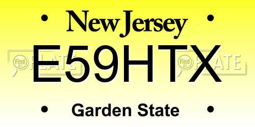 E59HTX New Jersey License Plate