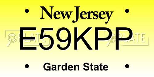 E59KPP New Jersey License Plate