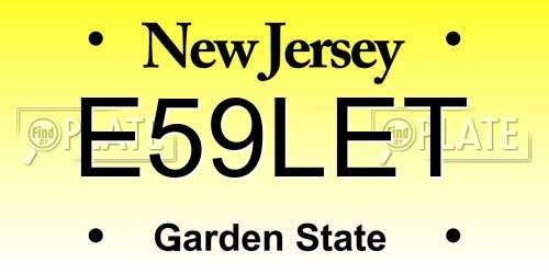 E59LET New Jersey License Plate