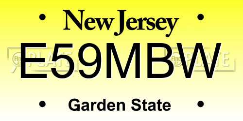 E59MBW New Jersey License Plate