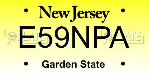 E59NPA New Jersey License Plate
